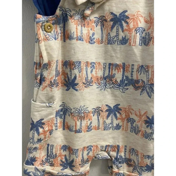 3 PIECE SHORTTALL. 1 TEE SHIRT. 1 SHORTALL. 1 BIB. SIZE 3-6 MONTHS - Picture 3 of 5